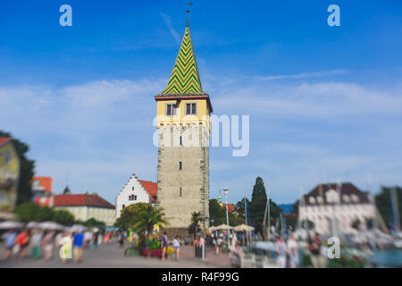 Straßen von Lindau ist eine Stadt und eine Insel auf der östlichen deutschen Seite Bodensee, Bodensee, Bayern, Deutschland Stockfoto