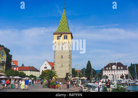 Straßen von Lindau ist eine Stadt und eine Insel auf der östlichen deutschen Seite Bodensee, Bodensee, Bayern, Deutschland Stockfoto