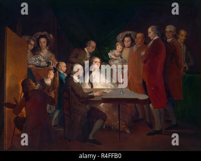 FAMILIA DEL INFANTE DON LUIS DE BORBON - BOCETO - Siglo XVIII. Thema: Goya, Francisco de. Standort: Private Collection. MADRID. Spanien. Stockfoto