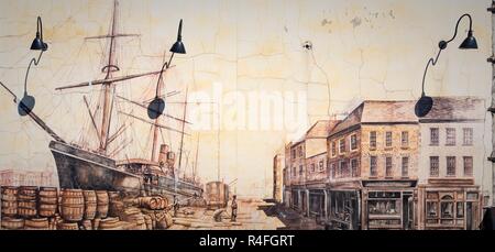 Der Tourismus ist ein sehr großer Teil der Portland Wirtschaft, wie Kreuzfahrtschiffe in Tausende von Touristen zu den Restaurants, Bars, Sehenswürdigkeiten und Einkaufen in der waterfr bringen Stockfoto