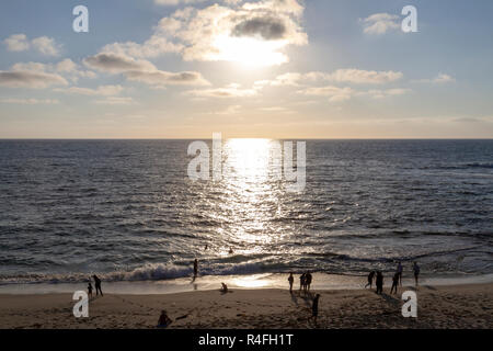 Sonnenuntergang gesehen von Seal Rock, La Jolla, Ca, USA. Stockfoto