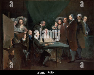 "Die Familie der Infante Don Luis', 1783, Öl auf Leinwand, 248 x 330 cm. Thema: Goya, Francisco de. Standort: Private Collection. Florenz. ITALIA. Stockfoto