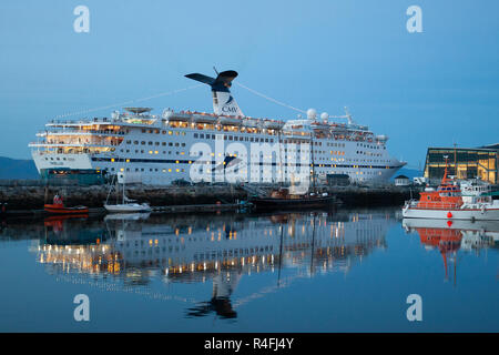 Kreuzfahrtschiff MS Magellan dockte in Trondheim Norwegen an Stockfoto