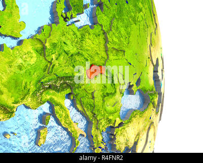 Slowakei in Rot auf der Erde Stockfoto