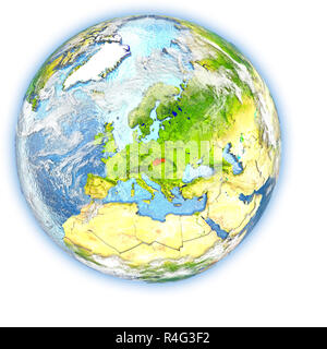 Die Slowakei auf der Erde isoliert Stockfoto