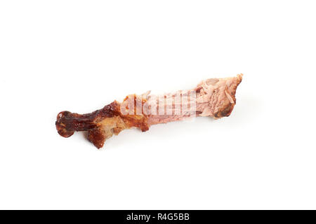 Türkei Knochen nach dem Essen, auf einem weißen Hintergrund. Stockfoto