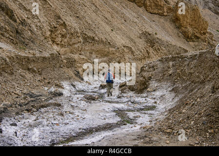 Trekking in Lamayuru - Wanla, in der Nähe von Lamayuru, Ladakh, Jammu und Kaschmir, Indien Stockfoto