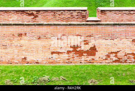 Wand einer alten Festung Stockfoto