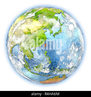 Taiwan auf der Erde isoliert Stockfoto