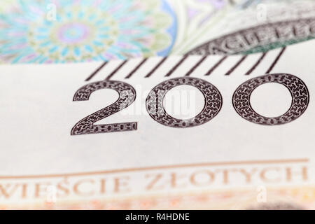 Polnischer Zloty closeup Stockfoto