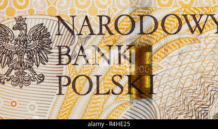 Polnischer Zloty closeup Stockfoto