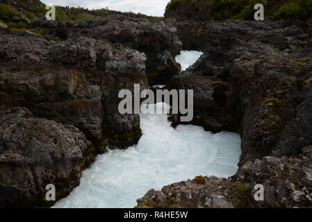 Auf hvita barnafoss, Island Stockfoto