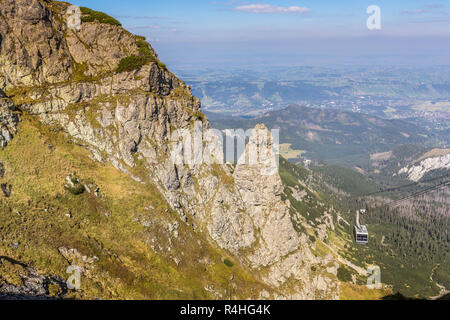 Seilbahn in Kasprowy Wierch Spitze in der hohen Tatra, Polen. Stockfoto