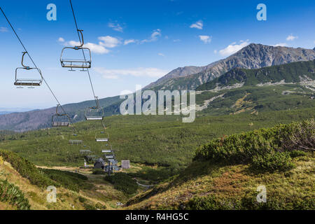 Seilbahn in Kasprowy Wierch Spitze in der hohen Tatra, Polen. Stockfoto