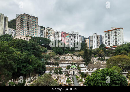 Hong Kong Friedhof oder Happy Valley Friedhof ist einer der frühen christlichen Friedhöfen in Hong Kong dating zu seiner Kolonialzeit Stockfoto