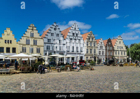 Nordfriesland, Marktplatz der Stadt des Dutchman's Town Friedrich, Marktplatz der Holländerstadt Friedrichstadt Stockfoto