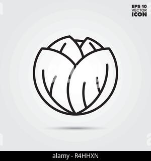 Leiter der Kohl Symbol Leitung. Gesunde Gemüse vektor Symbol. Stock Vektor