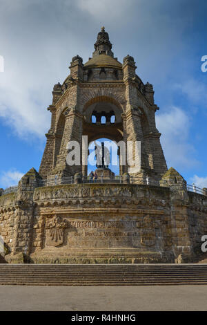 Imperial Wilhelm Denkmal, Porta Westfalica, Minden-Luebbecke, Nordrhein-Westfalen, Deutschland, Kaiser-Wilhelm-Denkmal, Kreis Minden-Luebb Stockfoto
