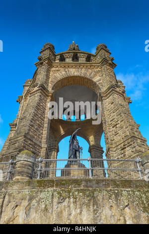 Imperial Wilhelm Denkmal, Porta Westfalica, Minden-Luebbecke, Nordrhein-Westfalen, Deutschland, Kaiser-Wilhelm-Denkmal, Kreis Minden-Luebb Stockfoto