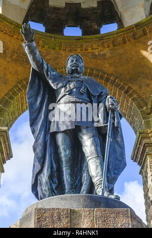 Imperial Wilhelm Denkmal, Porta Westfalica, Minden-Luebbecke, Nordrhein-Westfalen, Deutschland, Kaiser-Wilhelm-Denkmal, Kreis Minden-Luebb Stockfoto