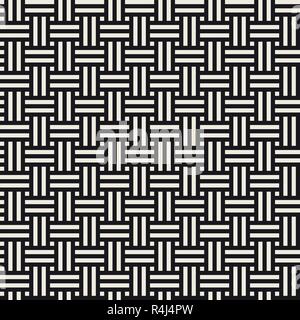 Vektor nahtlose Muster. Moderne, elegante abstrakte Textur. Wiederkehrende geometrische geflochtene Linien. Stock Vektor