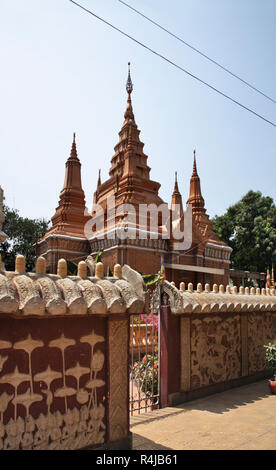 Wat Ounalom (Unnalom) Tempel in Phnom Penh. Kambodscha Stockfoto