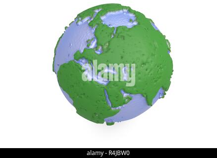 Erde, Weltkarte. polygonale globe Europe. 3D illustration Stockfoto