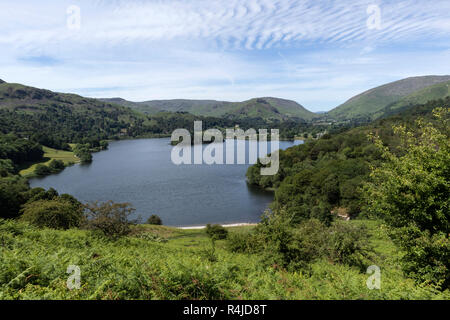 Hohes Ansehen von Grasmere von loughrigg Terrasse, Lake District, Cumbria, Großbritannien Stockfoto