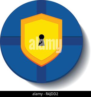 Shield guard Symbol mit Schatten auf dem weißen Hintergrund Stock Vektor