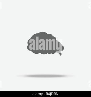 Gehirn flache Design vektor Icon mit Schatten Stock Vektor