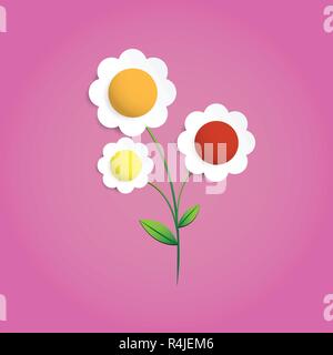 Multicolors Blume papercut Vektor Stock Vektor