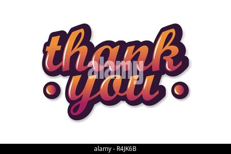 Danke Hand schreiben Schreiben handgefertigte Kalligraphie Textnachricht auf isolierten weißen Hintergrund als Werbung Kunst Poster grafik design Stock Vektor