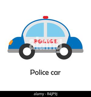 Polizei Auto im Comic-stil, Karte mit Transport für Kid, Vorschule Aktivität für Kinder, Vektor Stock Vektor