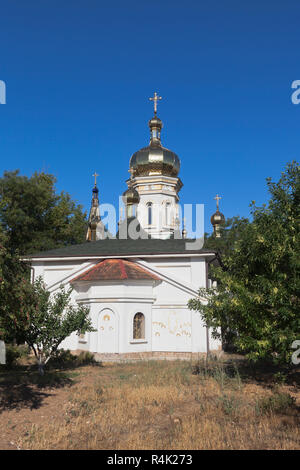 Kirche der Geburt Johannes des Täufers im Dorf Uyutnoye, Sakski Bezirk, Jewpatoria, Krim, Russland Stockfoto