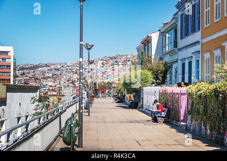 Paseo Atkinson Spaziergang am Cerro Concepcion - Valparaiso, Chile Stockfoto