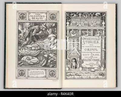 Haushalt Geschichten aus der Sammlung der Brüder Grimm. Autor: Jakob Ludwig Carl Grimm (Deutsche, Hanau, Hessen-kassel 1785-1863 Berlin); Wilhelm Carl Grimm (Deutsche, Hanau 1786-1859 Berlin). Abmessungen: 7 11/16 x 5 3/8 x 7/8 in. (19,6 x 13,7 x 2.3cm). Illustrator: Walter Crane (Briten, Liverpool 1845-1915 Horsham). Erschienen in: London. Herausgeber: Macmillan & Co. Übersetzer: Lucy Kran (British, 1842-1882). Datum: 1882. Museum: Metropolitan Museum of Art, New York, USA. Stockfoto