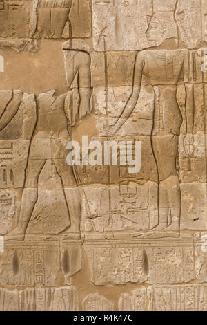 alten Ägypten Hieroglyphen auf dem Stein geschnitzt Stockfoto