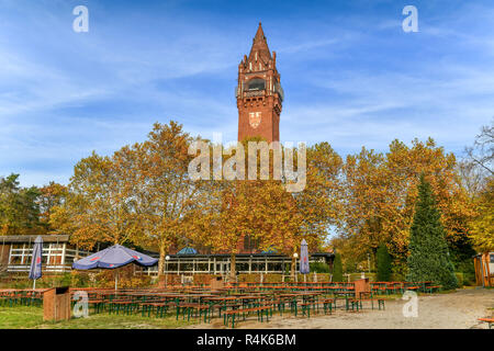 Biergarten, Grunewaldturm, Grunewald, Berlin, Deutschland, Biergarten, Deutschland Stockfoto