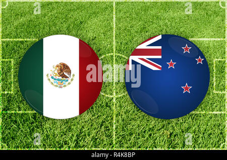 Mexiko Vs New Zealand Football-Spiel Stockfoto