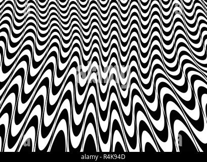 Zusammenfassung von Schwarzen und Weißen Op Art Gitter Muster Hintergrund, Vector EPS 10. Stock Vektor