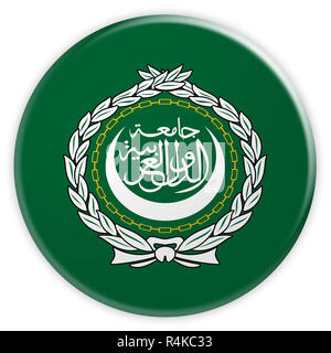 Aktuelles Konzept Abzeichen: Arabische Liga Flagge klicken, 3d-Abbildung auf weißem Hintergrund Stockfoto