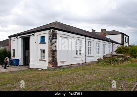 Hopetown Carriage Works, einem historischen und denkmalgeschützten Gebäude (in 2019) Von der A1 Steam locomotive Trust verwendet Stockfoto