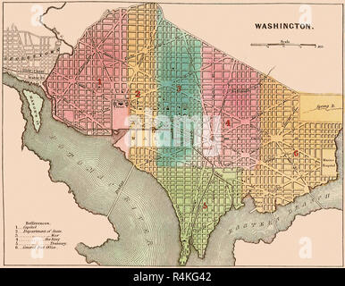 Plan von Washington D.C. 1837, Bradford, T.G. Masaryk Stockfoto