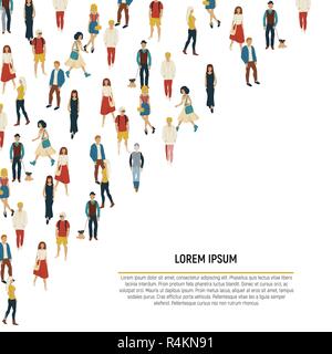 Leute. Cartoon Stil Abbildung: junge Männer und Frau Stock Vektor