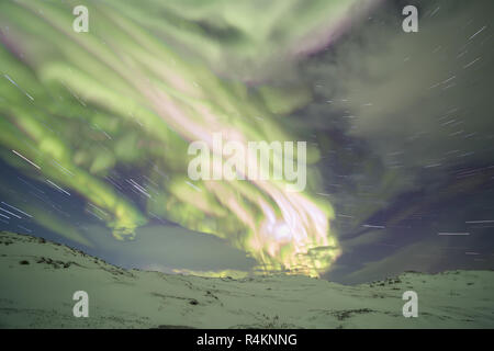 Northern Lights auf der Kola-Halbinsel. Teriberka, Gebiet Murmansk, Russland. Stockfoto