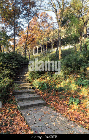 Der Herbst im Park von Suzhou, China Stockfoto