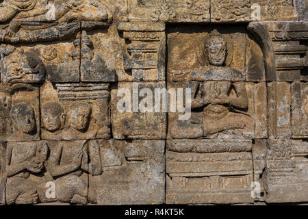 Detail von Borobudur Tempel in Zentral-Java in Indonesien Stockfoto
