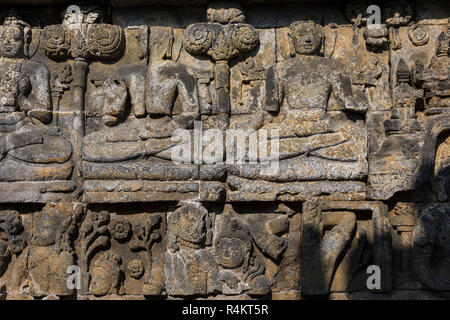 Detail von Borobudur Tempel in Zentral-Java in Indonesien Stockfoto