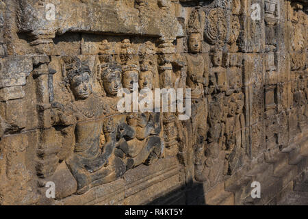 Detail von Borobudur Tempel in Zentral-Java in Indonesien Stockfoto