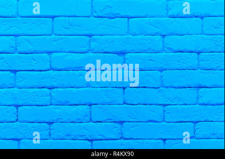 Blue brick wall in Pastell zarte Farbe lackiert. closeup Textur Hintergrund Stockfoto